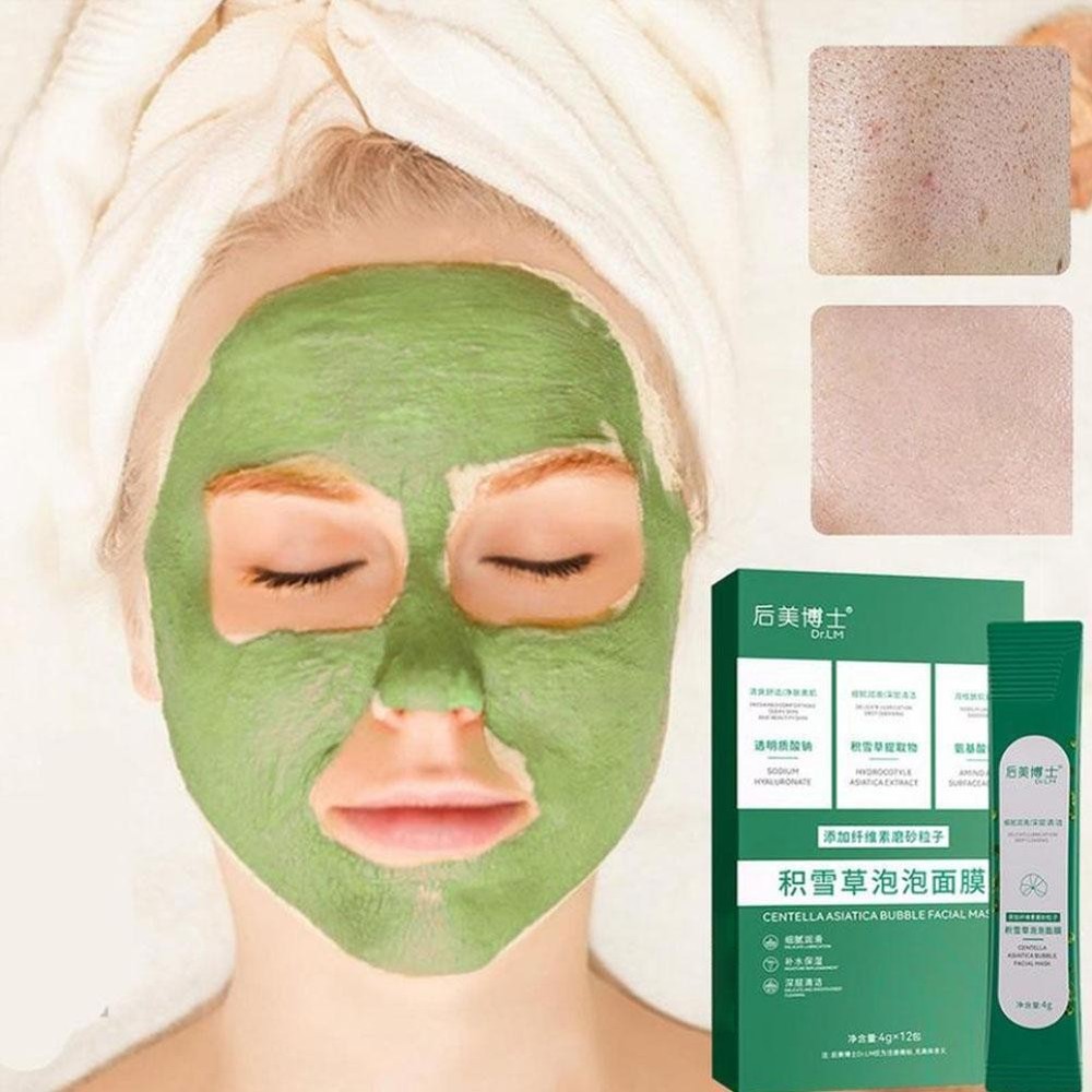 12pcs Bubble Face Sheet Masque Centella Asiatica Bubble OilControl|us~ B1C8