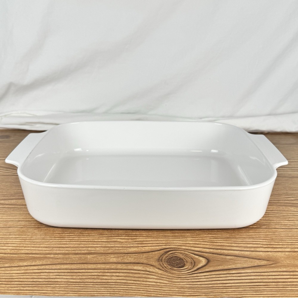 Corning Ware Open Roaster Lasagna Pan Plain White 13” x11” A-21-B-N Baking Dish