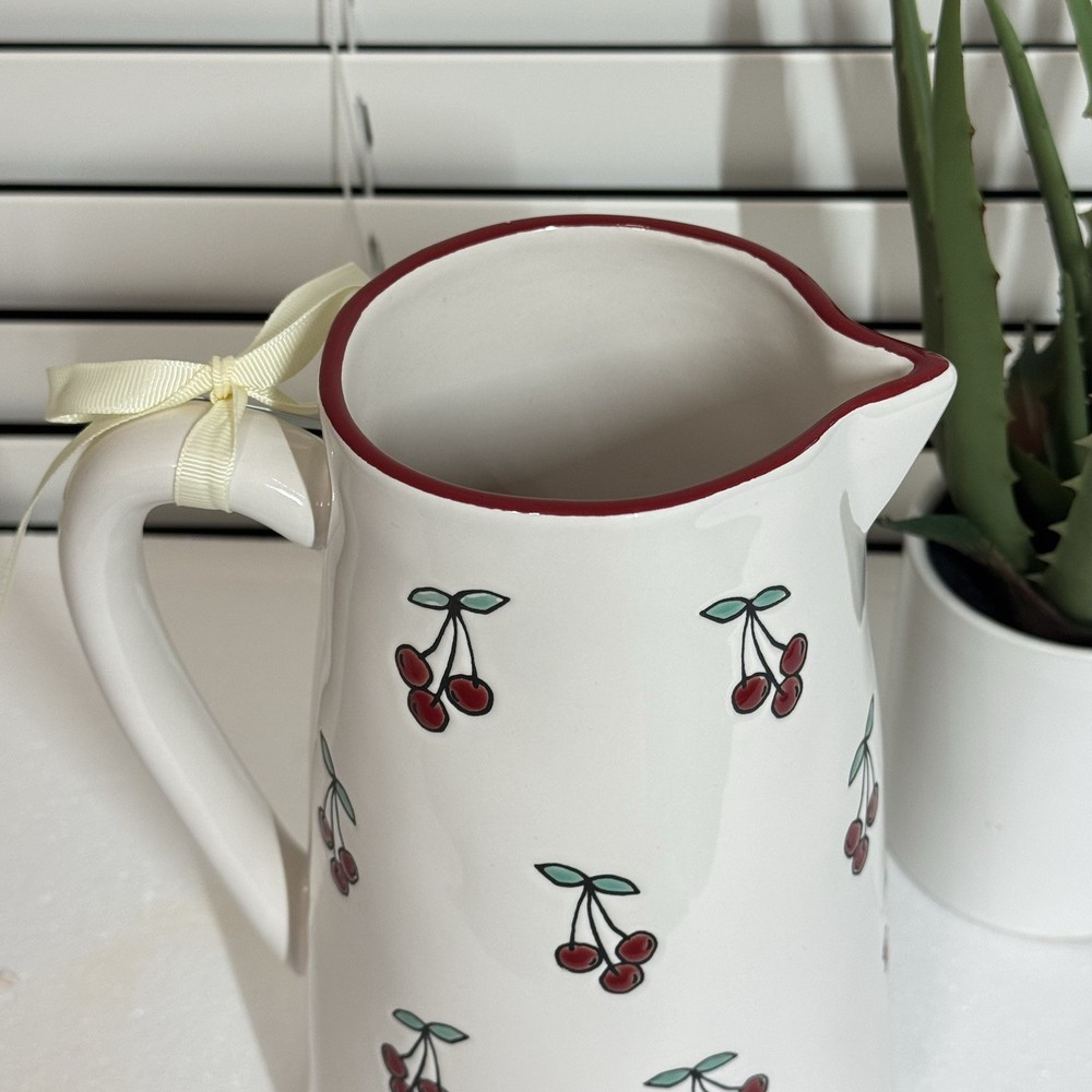 New Rae Dunn SWEET Cherry Pitcher Ceramic