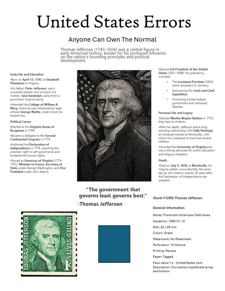 Centsational Custom Presentation Panel For Error SN 1299 - 8.5” X 11”