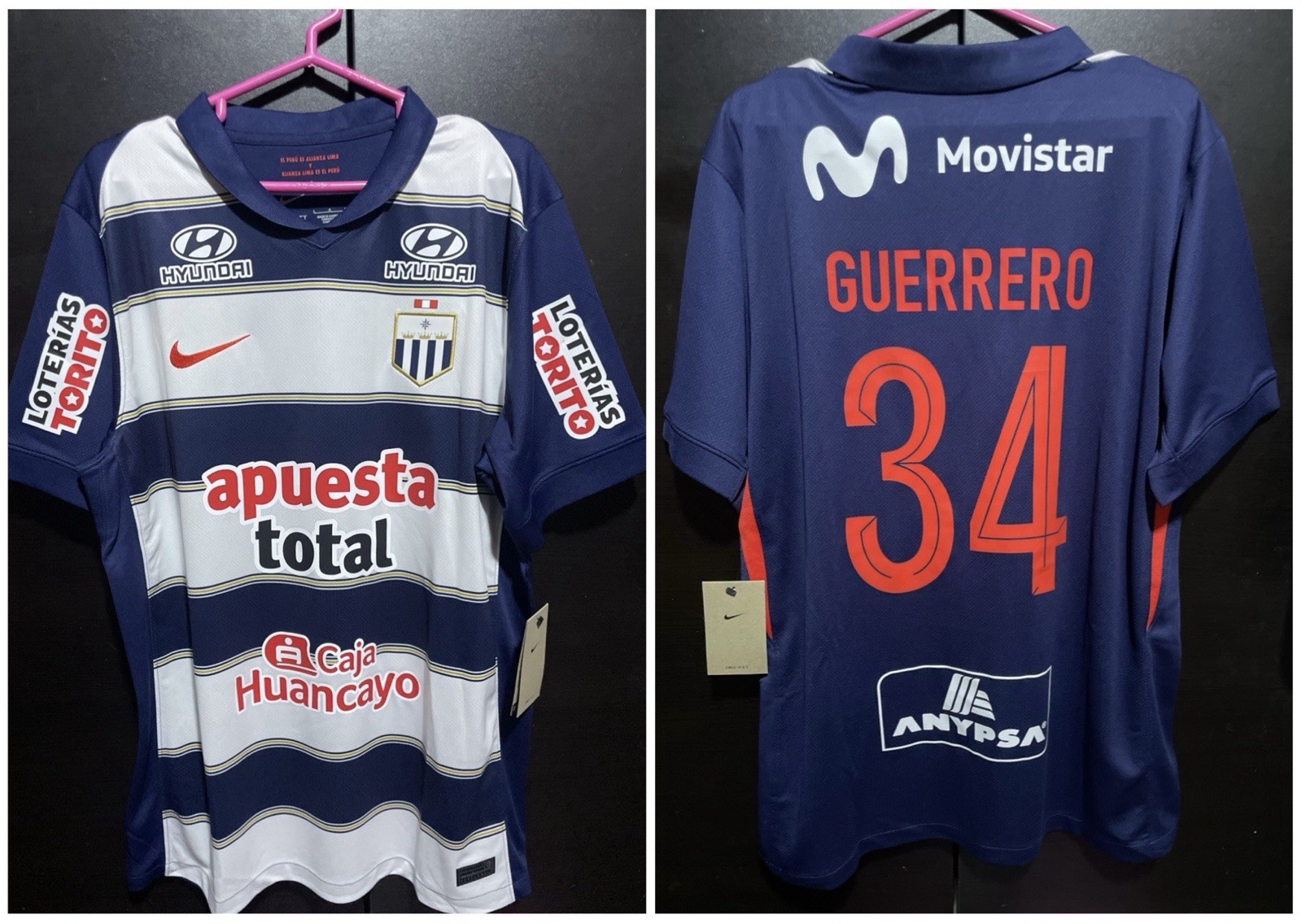 Jersey Camiseta Alianza Lima 125 AÑOS   Nike Peru - L  # 34  GUERRERO
