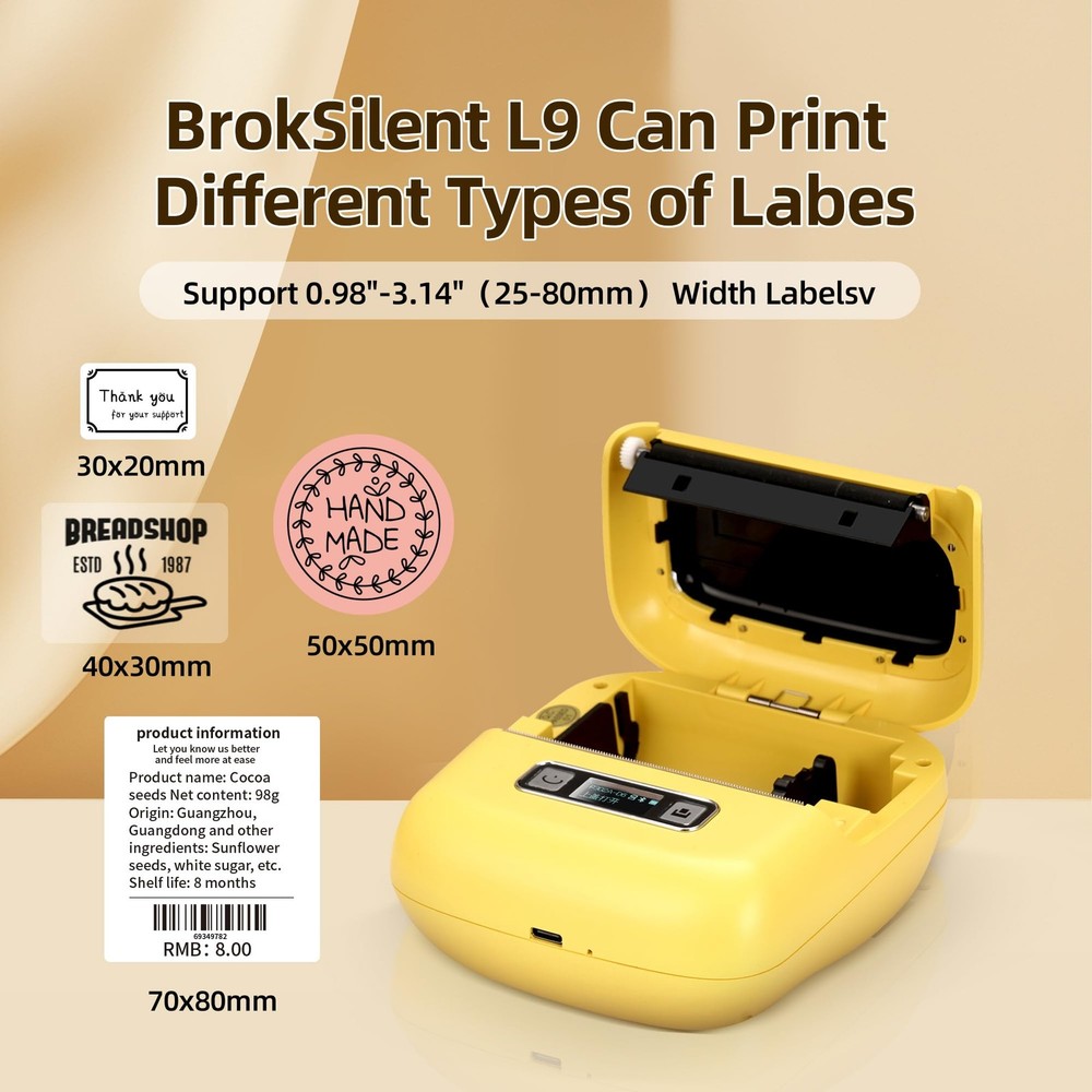 Label makers, 2-3 Inch Thermal Bluetooth Label Printer L9 Barcode Printer Min...