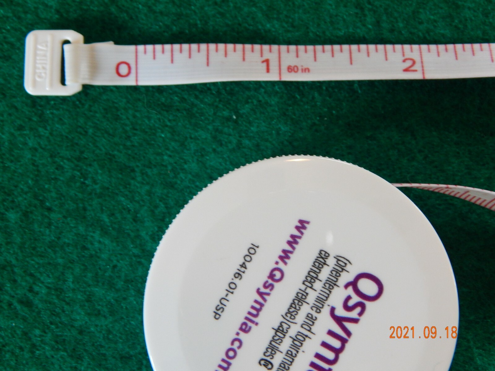 5-foot retractable pocket vinyl linen tape measure 60” Qsymia Drug Rep NIP