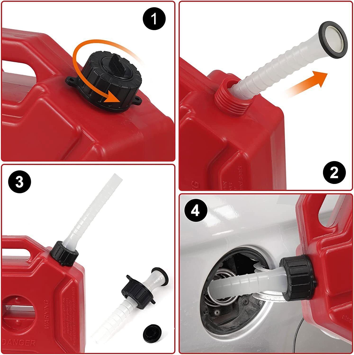 2 Pack 5L Gas Fuel Tank Gas Can Oil Storage Can For ATV UTV Motorcycle Car SUV