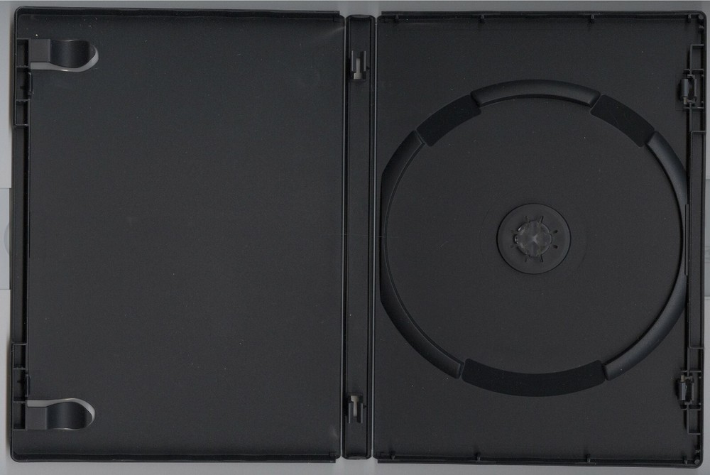 USED 14mm Standard Black Single 1-Disc DVD Case with Clear Outer Sleeve