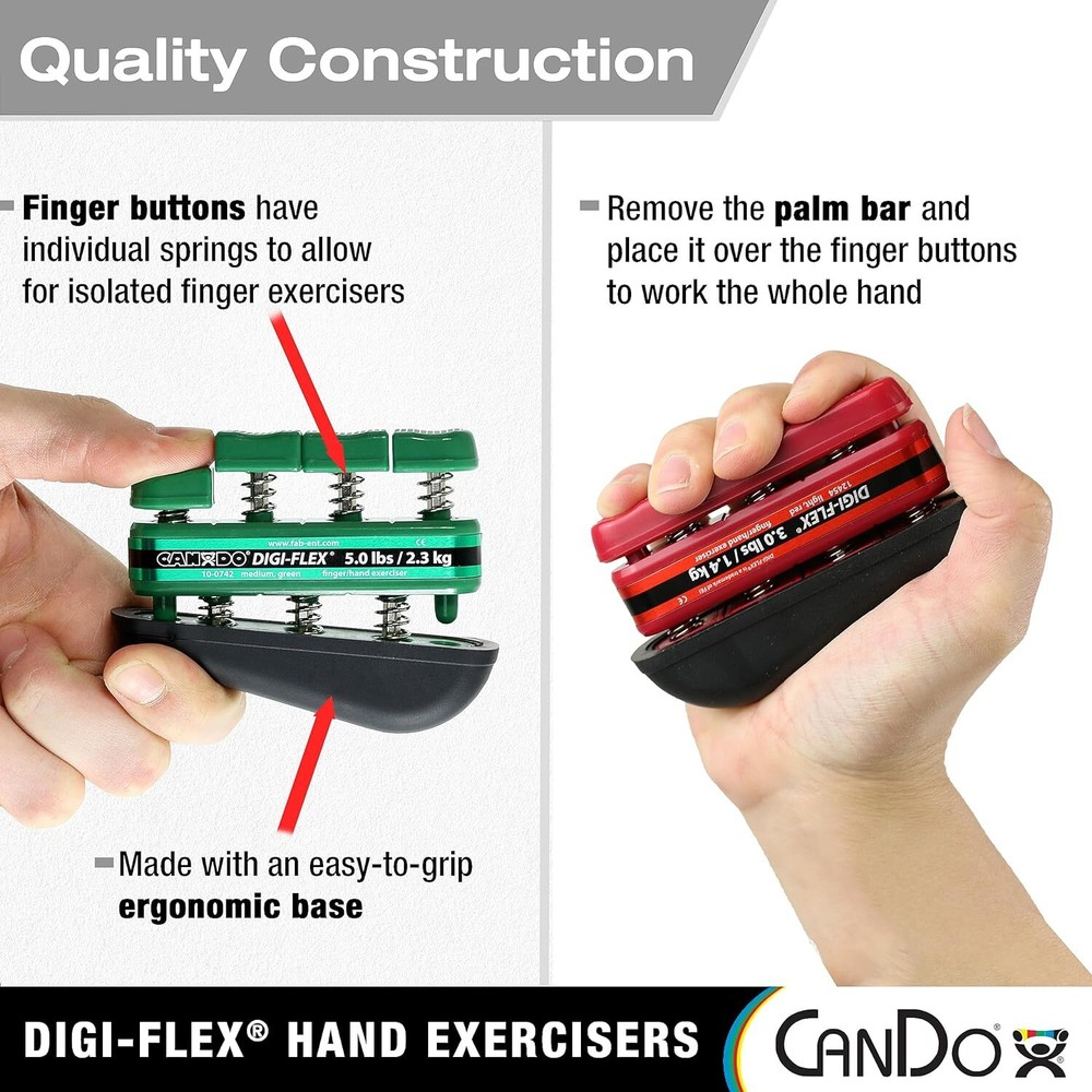 CanDo Digi-Flex Hand and Finger Exerciser Blue-Heavy - For Dexterity,...
