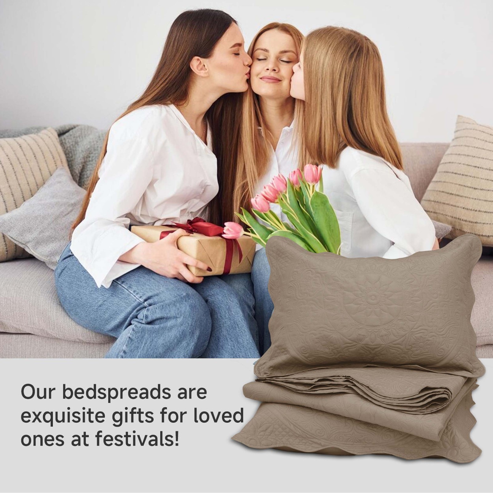 Ultra Soft Quilt Bedspread Set Reversible Coverlet Bedding Throw Twin Queen King