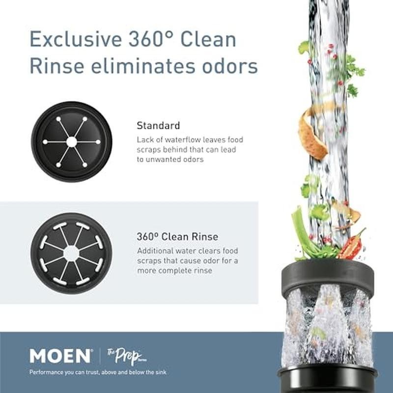 Powerful 1/2 HP Continuous Feed Garbage Disposal Compact Design Easy Install New
