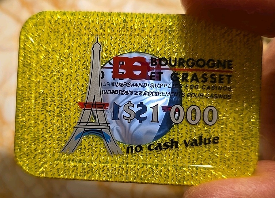 Bourgogne et Grasset BG NCV Manufacturer Sample Casino Plaque Chip