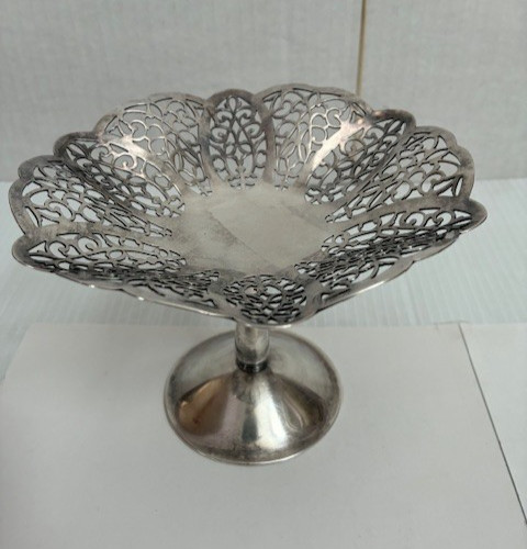 Silverplate Mesh Pedestal Candy Dish - vintage from International Silver Co.