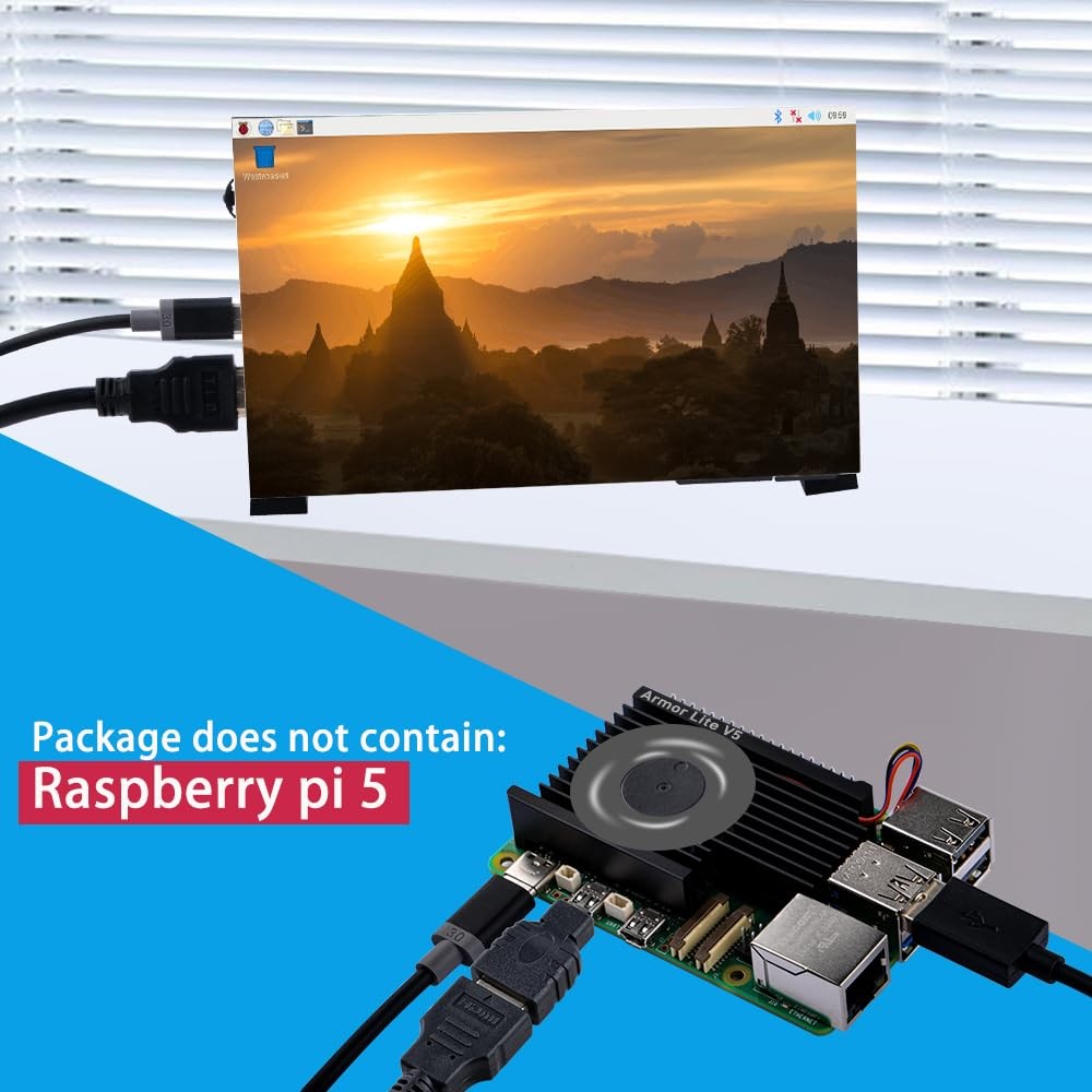 GeeekPi Active Cooler for Raspberry Pi 5, Armor Lite V5 Raspberry...
