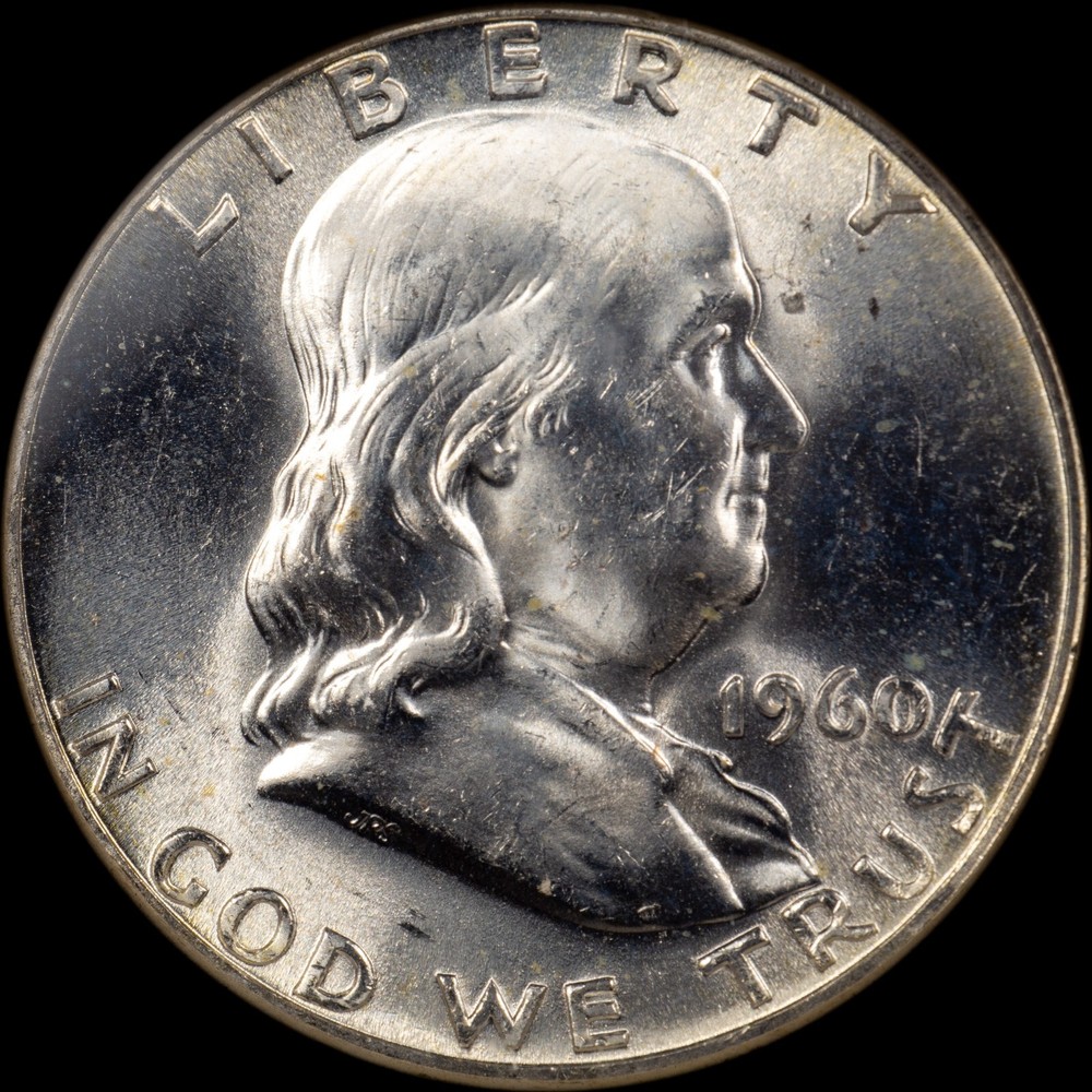 1960 Franklin Half Dollar - NGC MS65 - Kraft Envelope Toned Reverse!