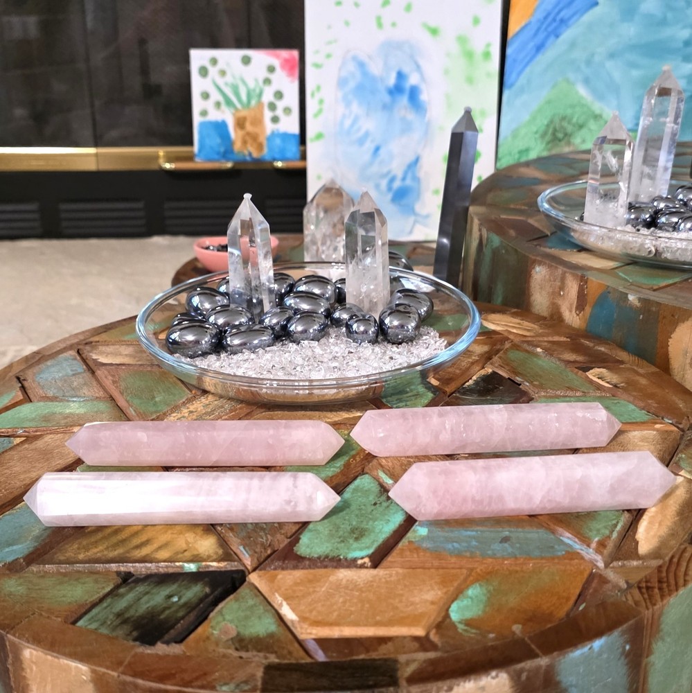 Double-Terminated Rose Quartz Wands