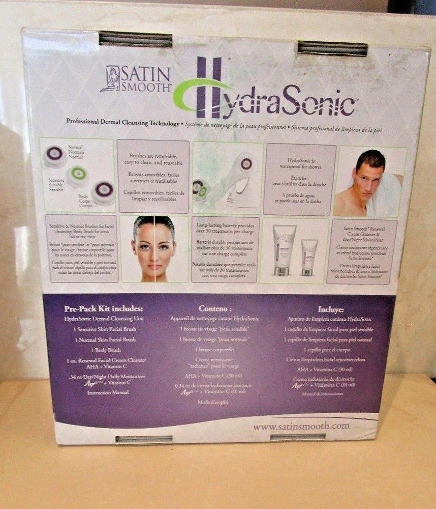 SATIN SMOOTH HYDRA SONIC PROFESSIONAL DERMAL CLEANSING TECHNOLOGY BOXED