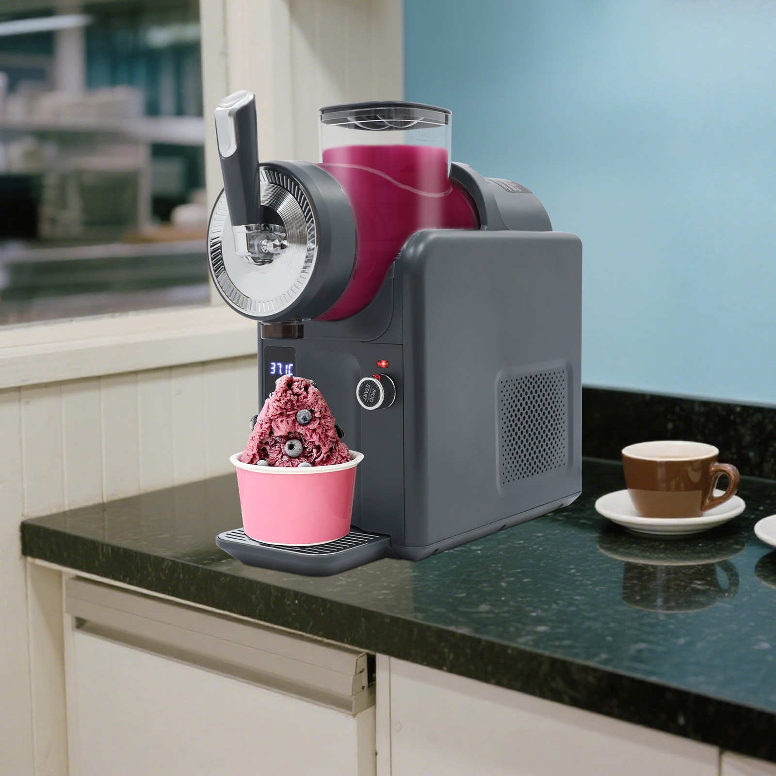 1.8L/0.48 Gallon Frozen Drink Machine Tabletop Electric Shaved Ice Machine 185W