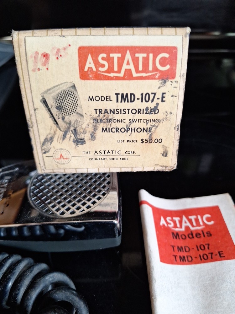 Vintage Astatic Tmd107e Microphone W/box