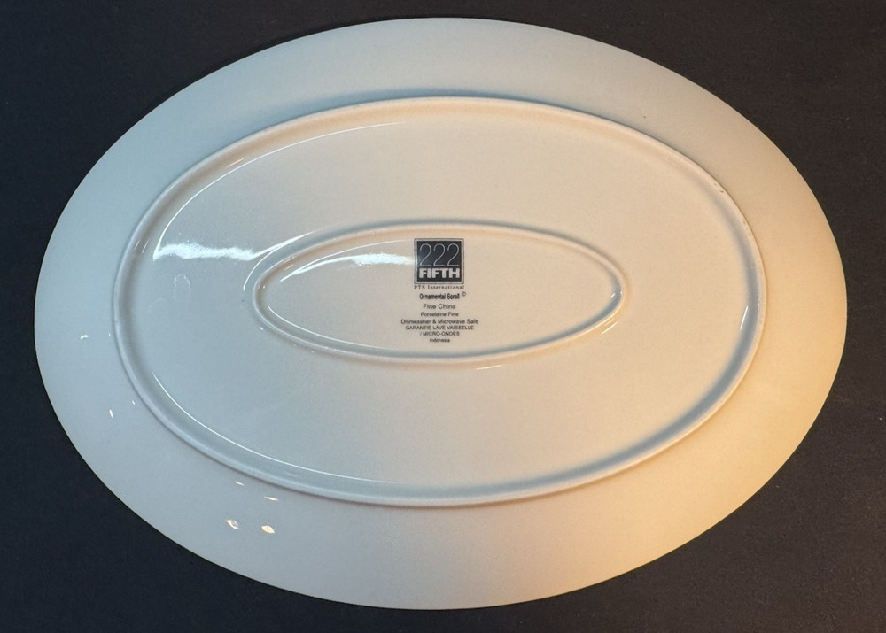 222 Fifth Ornamental Scroll Red Serving Tray 14x10"