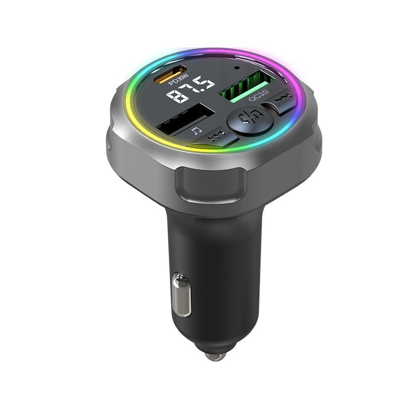 Car Bluetooth Speakerphone FM Transmitter Super Fast Charger Visor Clip Kit