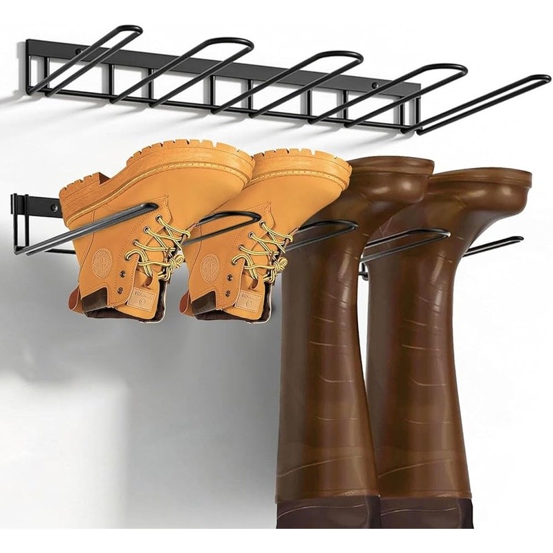 Wall Mounted Boot Rack Space Saving Heavy Duty Quick Drying Rust Proof Storage