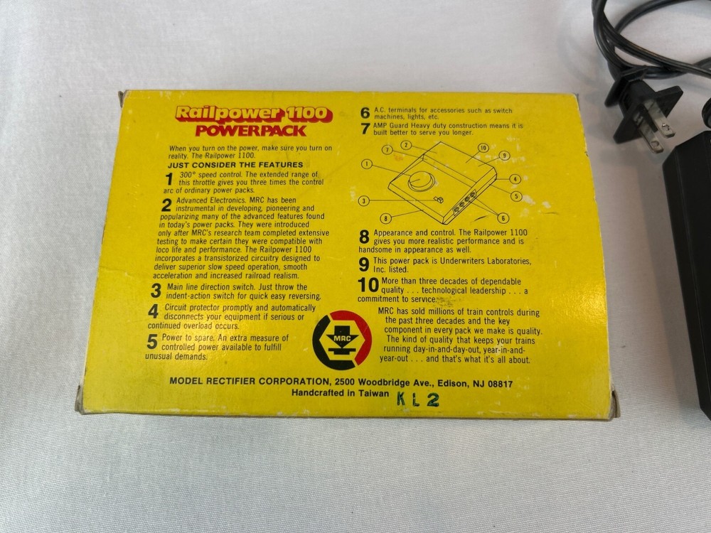 Railpower 1100 Model Train Powerpack With Directional Control Full Speed Dial