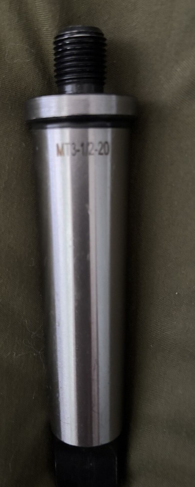 Threaded Shank Drill Chuck Arbor MT3 1/2-20 Size-New