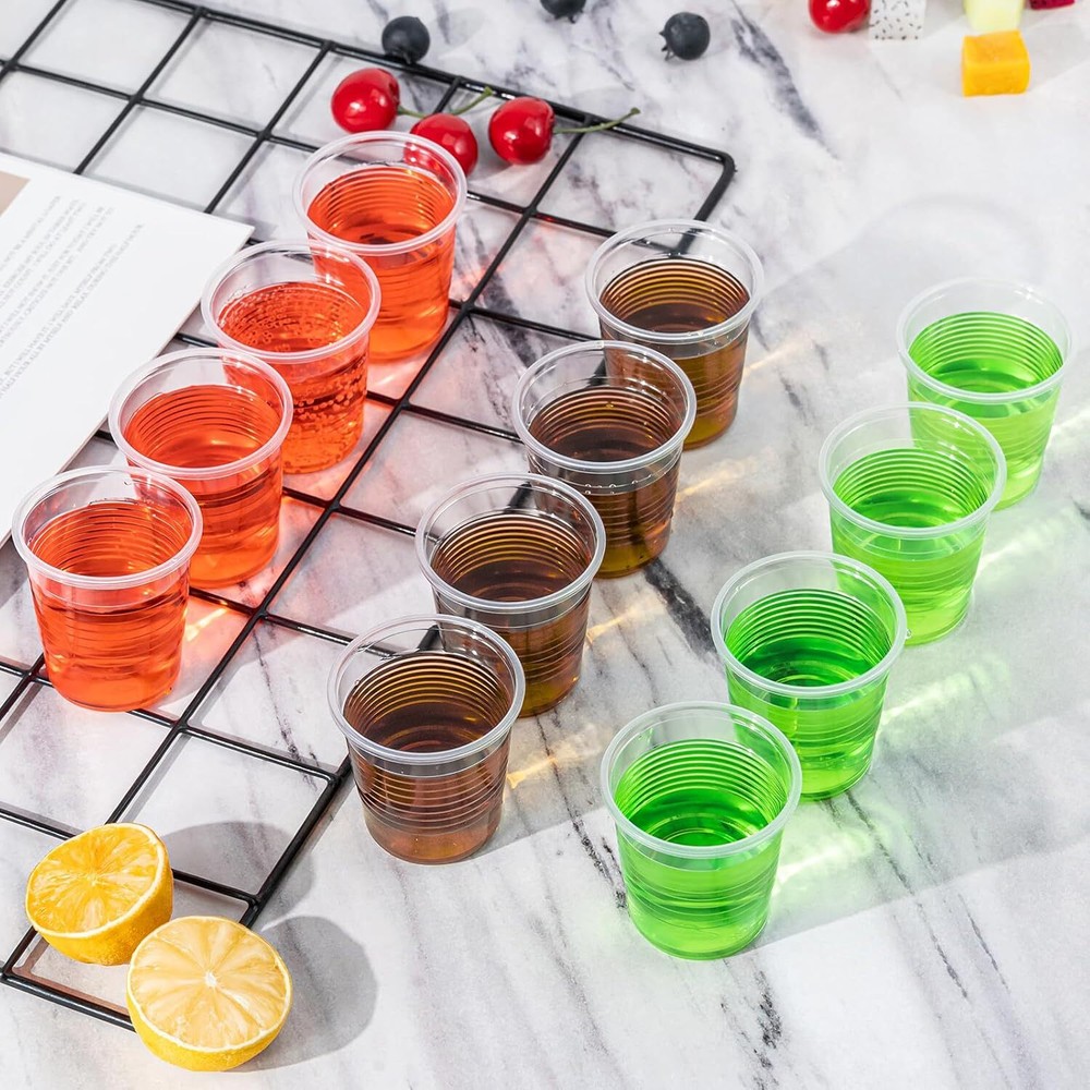 100 Pack 3oz Clear Plastic Drinking Cups Disposable