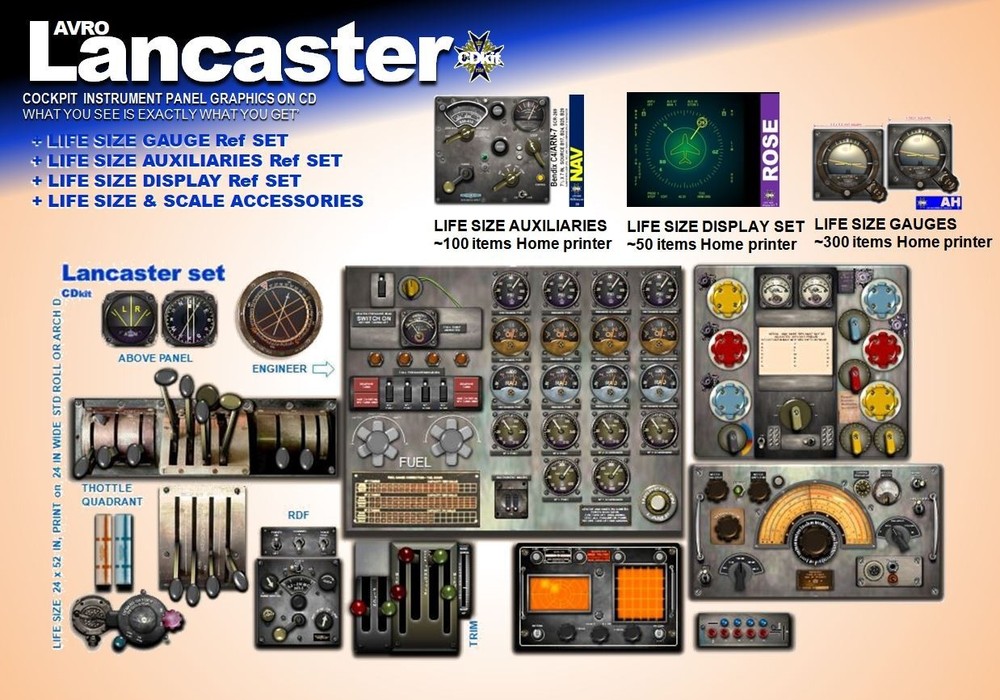 AVRO LANCASTER COCKPIT instrument panel CDkit