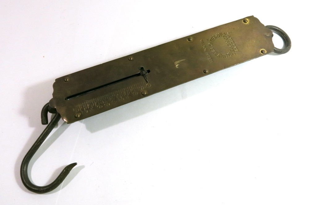 Antique Landers Improved Hanging Spring Balance Scale 80lb
