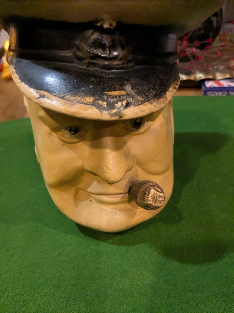 UNIQUE! WWII Winston Churchill Toby Jug. Earthenware.