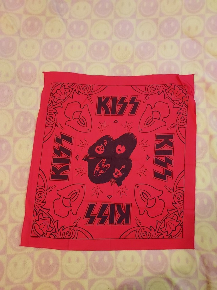 Kiss Vintage Concert Souvenir Kerchief Scarf Bandana 2010 Sonic Boom Tour New
