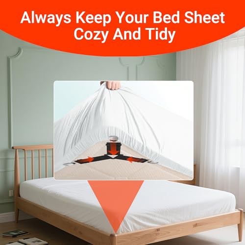 Bed Sheet Holder Straps, Adjustable Bed Sheet Clips for Corner, Upgrade Black