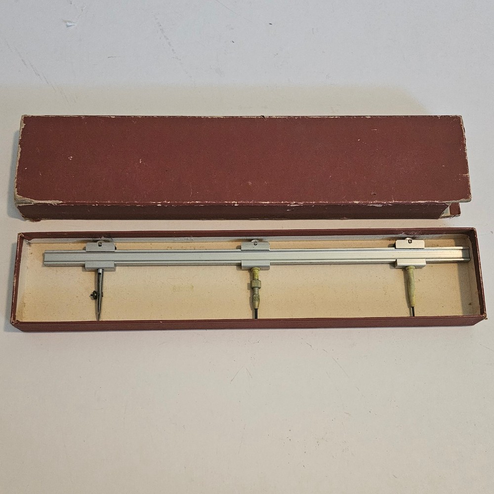 Vintage Bruning U.S.A 13" Beam Compass Drafting Tool 1834