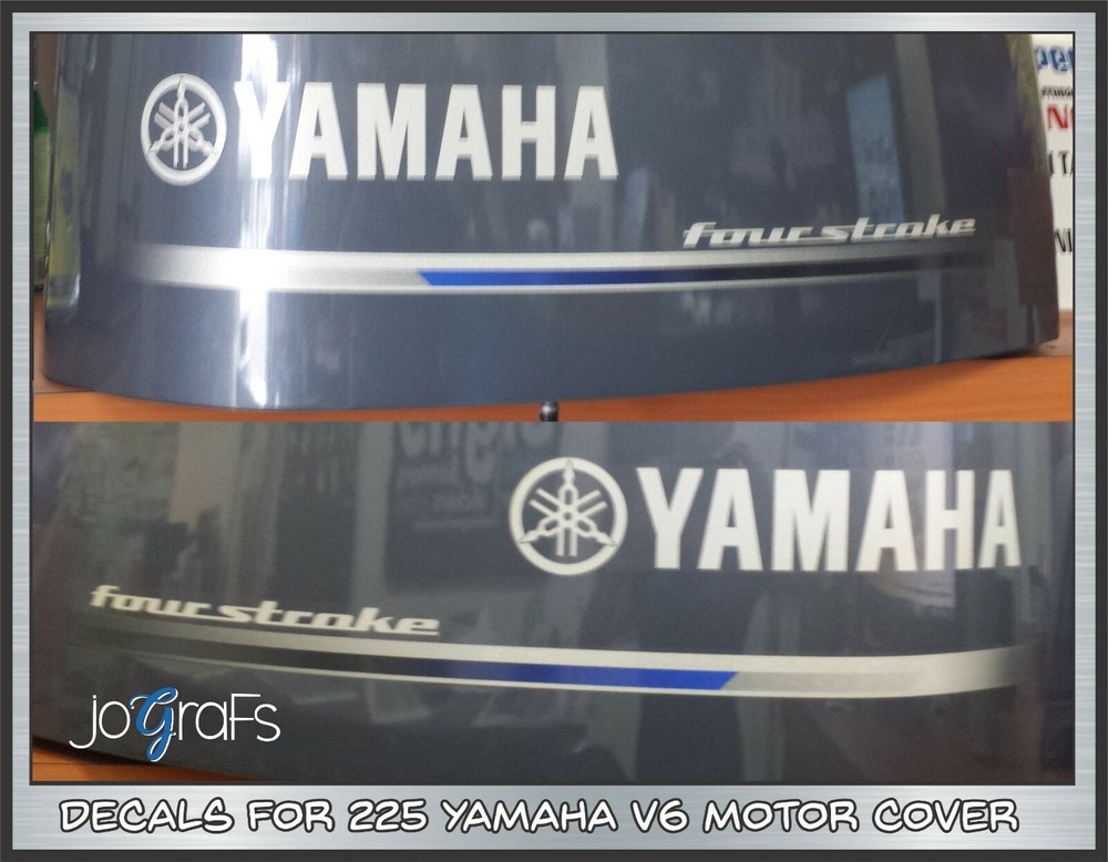 Yamaha 225HP V6 Four Stroke Outboard Engine Decals Replacement Sticker Set