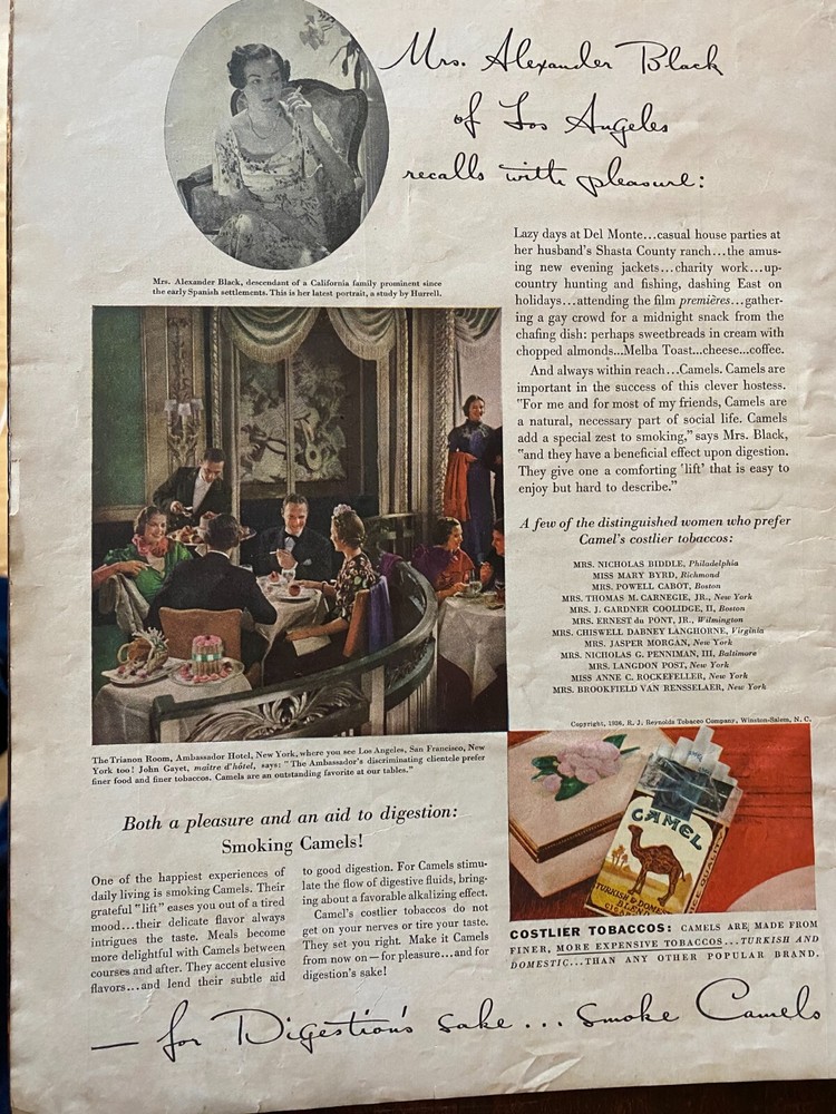 Camel Cigarettes, Full Page Vintage Print Ad