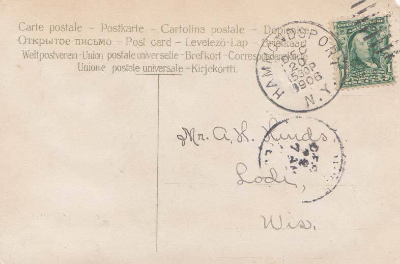 New York Hammondsport 1906 duplex  PC  Nick at top right.