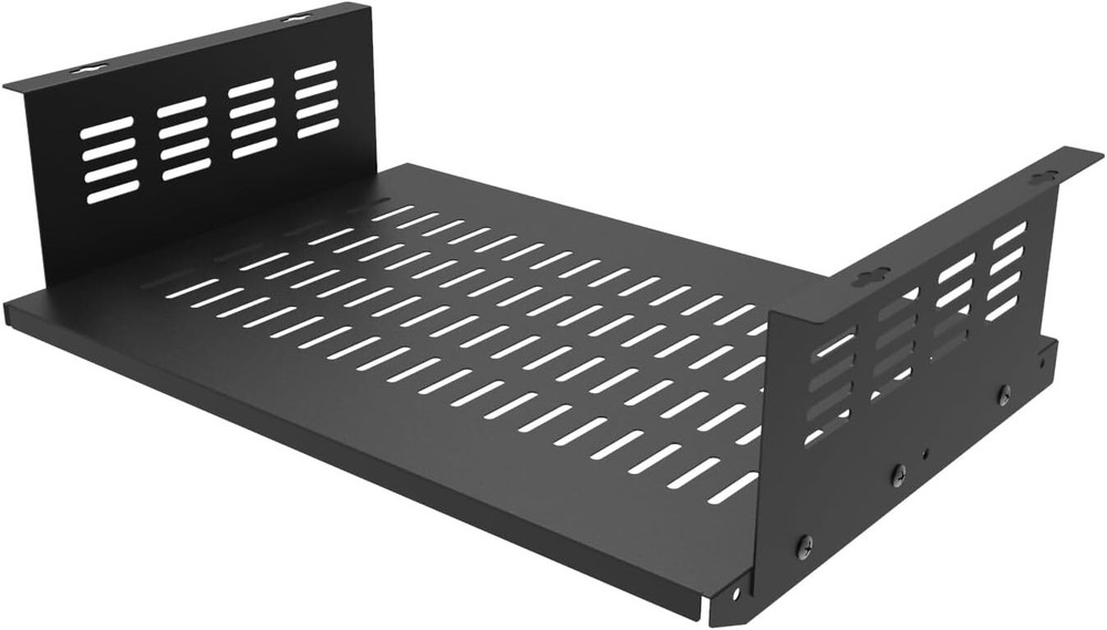 JINGCHENGMEI Under Desk Computer Mount for Small Form Factor SFF Black