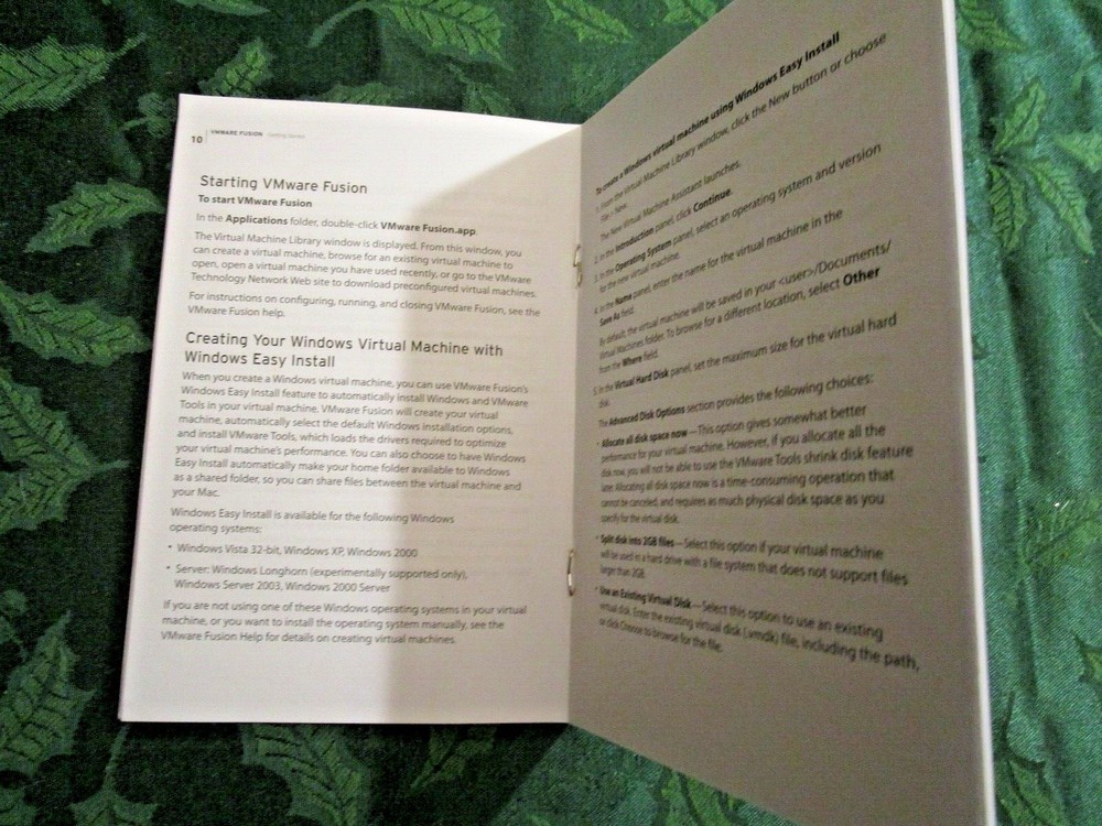 VMWARE Fusion Quickstart Guide 2007
