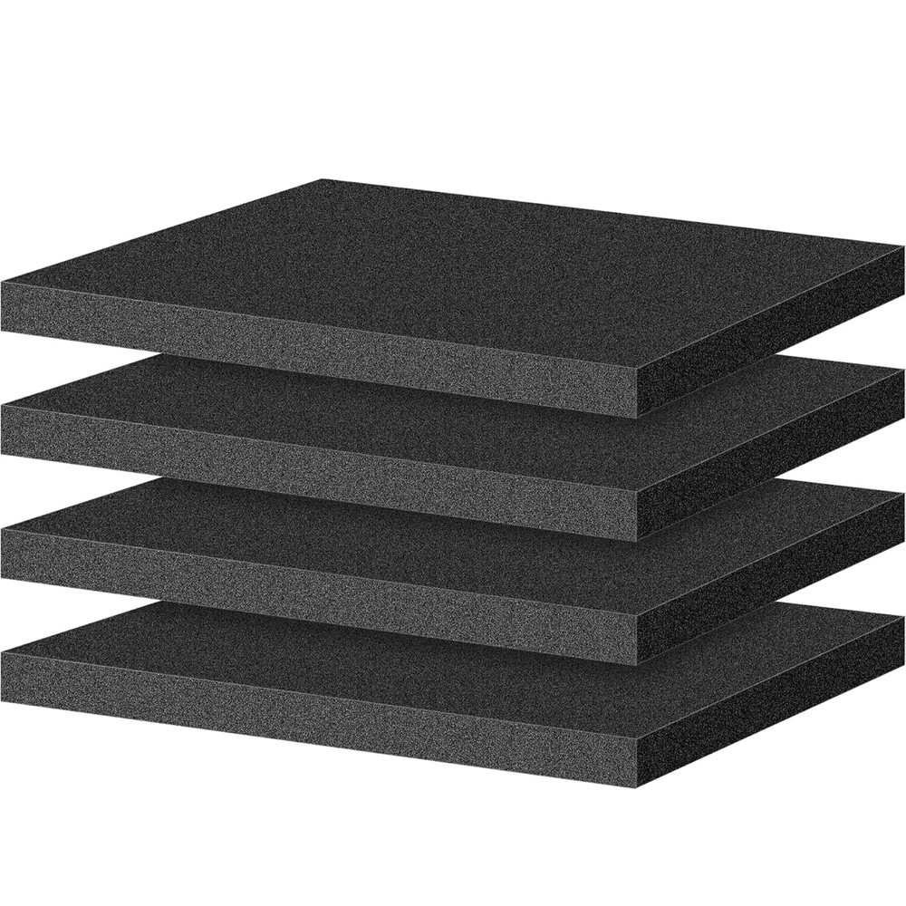 Polyurethane Foam Sheets, 4P 16 X 12 X 1 Inch Cuttable Tool Box Case Inserts, Bl