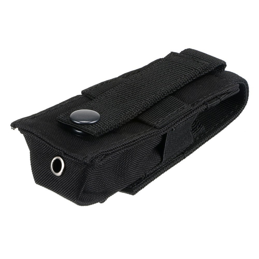 Black Nylon Tactical Tools Storage Pouch Flashlight Small Phone Holder Case
