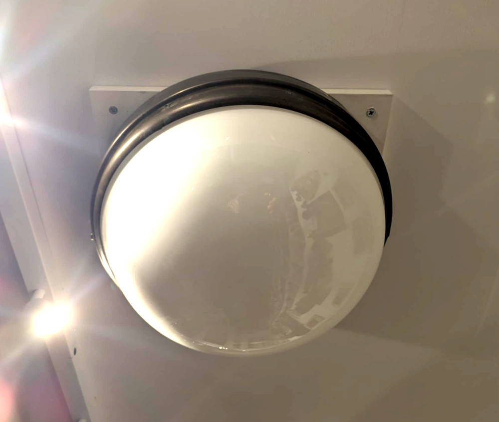 Opaline Bronze Light Ceiling Art Deco Large Round Full Moon