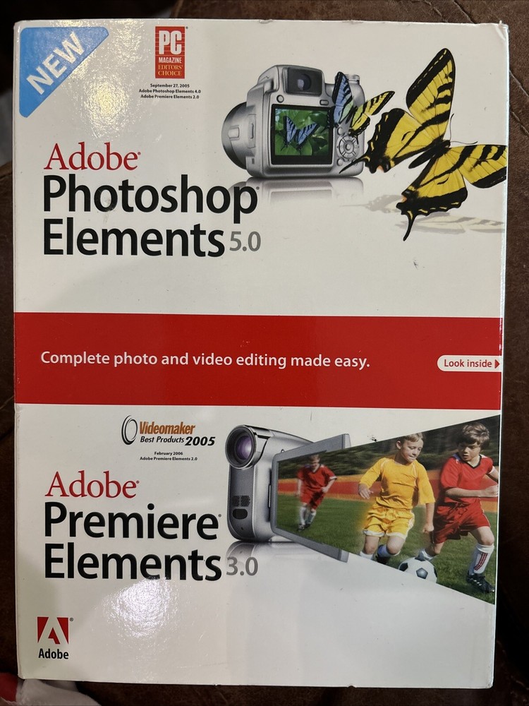 Adobe Photoshop Elements 5.0 & Premier Elements 3.0 New Sealed