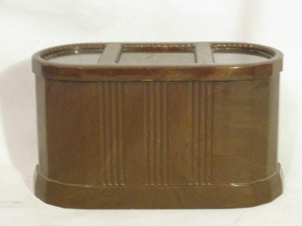 vintage Bakelite Cigarette holder container dispenser clear top automatic upside