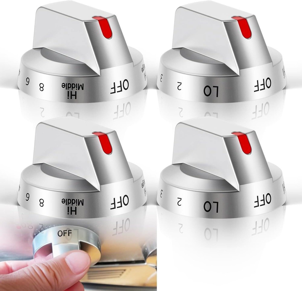 4 Pack Stove Knobs DG94-03500A/Z for Samsung Knob, Electric Stove Oven Range
