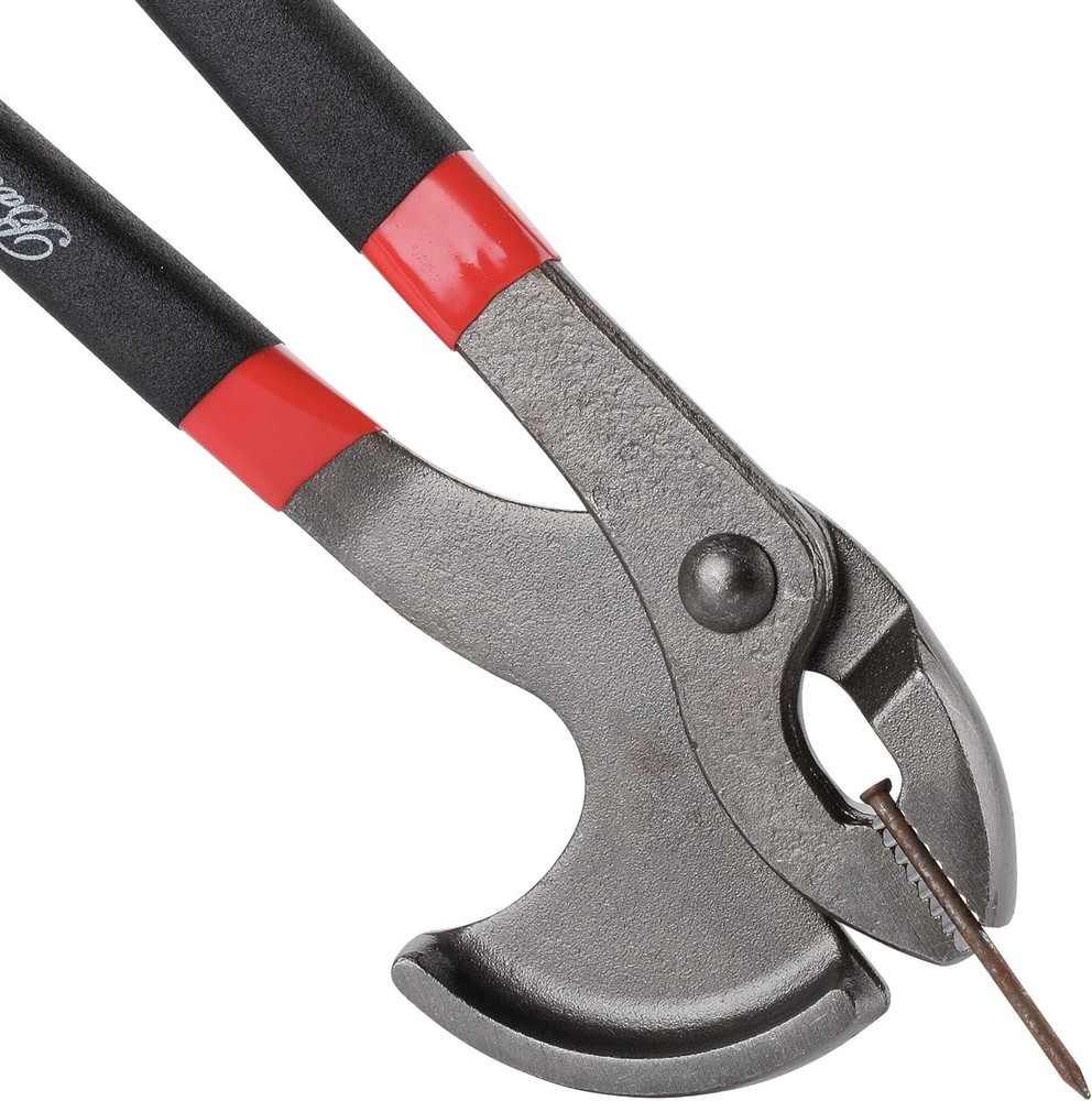 Nail Puller Iron 11-Inch Carpenter Hand Tool with Plastic Grip for Construction