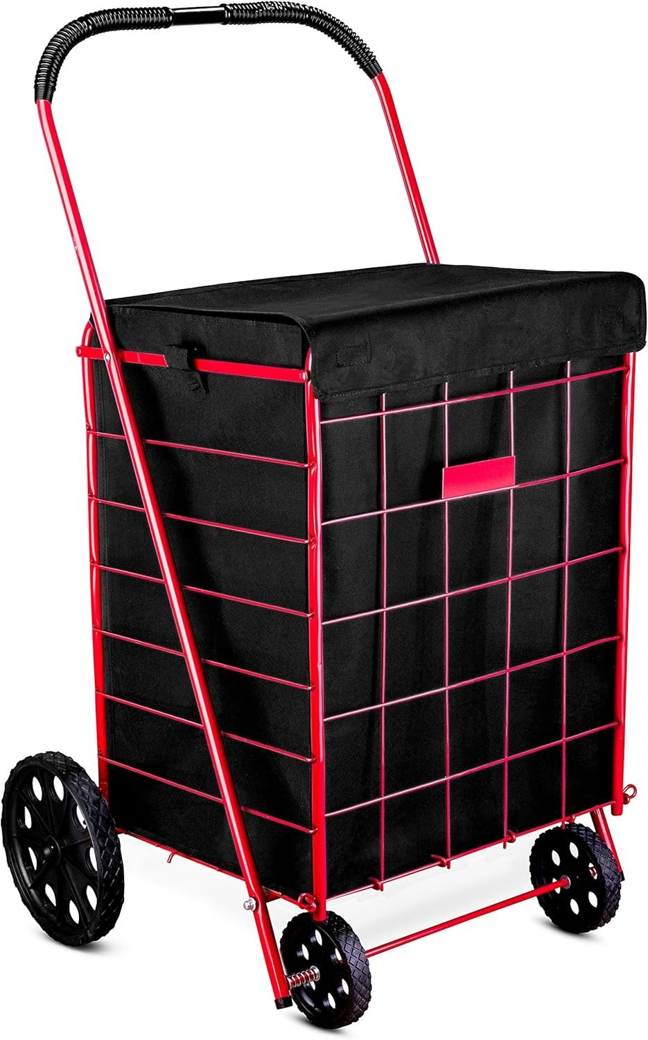 Folding Grocery Basket Cart Shopping Wheel Large Utility Laundry18"X15"X24"(BAG)