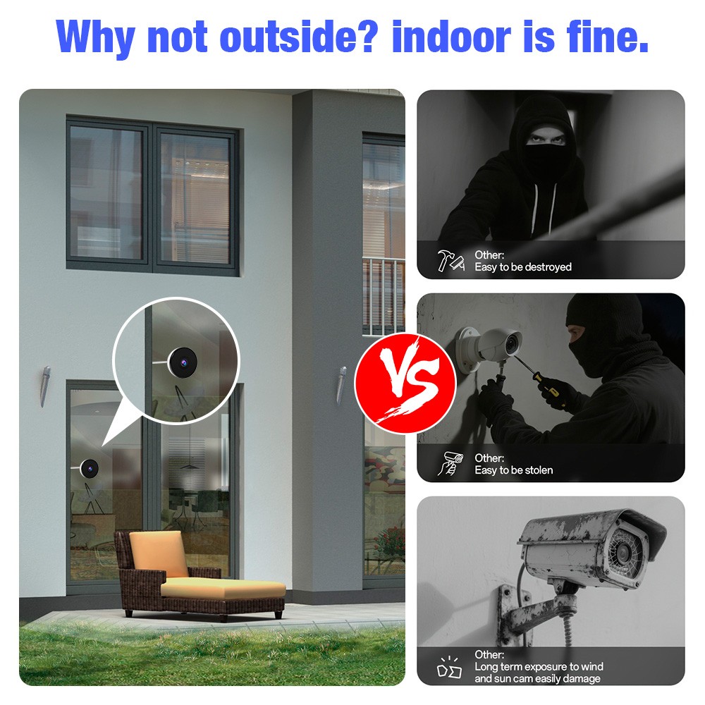 2.4G WIFI 4MP Window Camera Indoor for Home Security Easy&Quick Install 2.5K