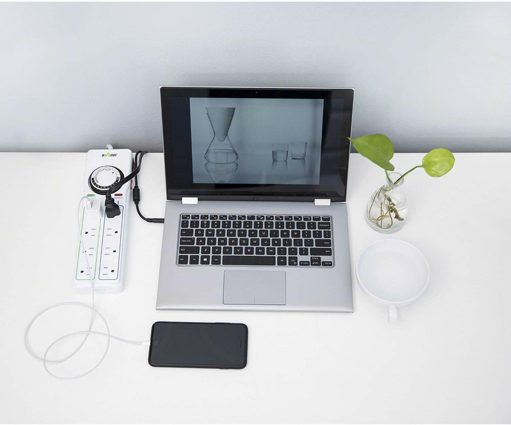 BN-LINK 8 Outlet Surge Protector with Mechanical Timer (4 Timed + 4 Always On)