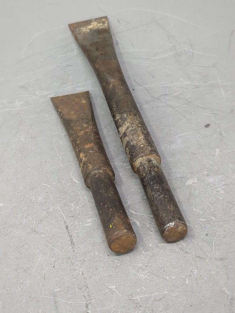 Vintage 2 Pc Air Hammer Flat Chisel Bit Set Pneumatic Tool Accessories