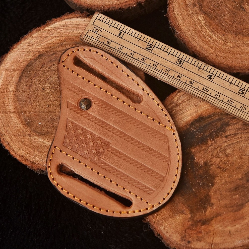 Pancake Leather Fix Blade Knife Sheath Holster Scout Sheath Case Multitool