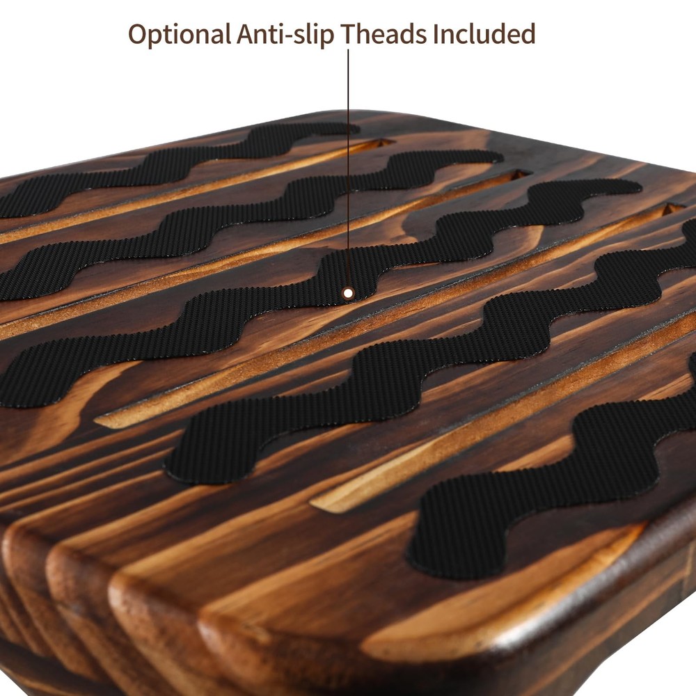 URFORESTIC Solid Wood Bed Step Stool Super Large/Bedside Steps for High